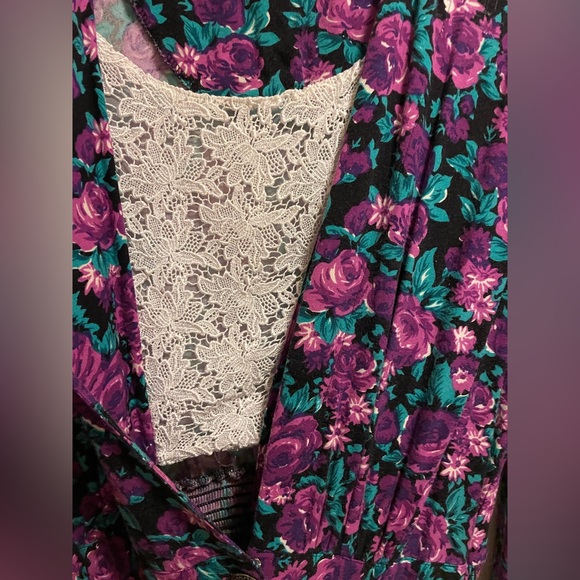 Architect Long Sleeve Floral Dress in Purple and Green - Picture 2 of 5